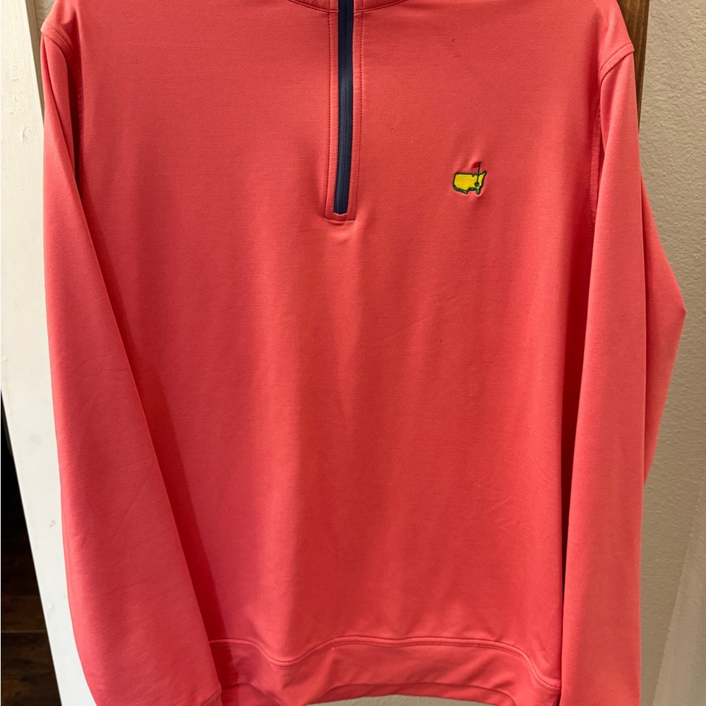 Men's Medium- Coral Half-Zip Sweater